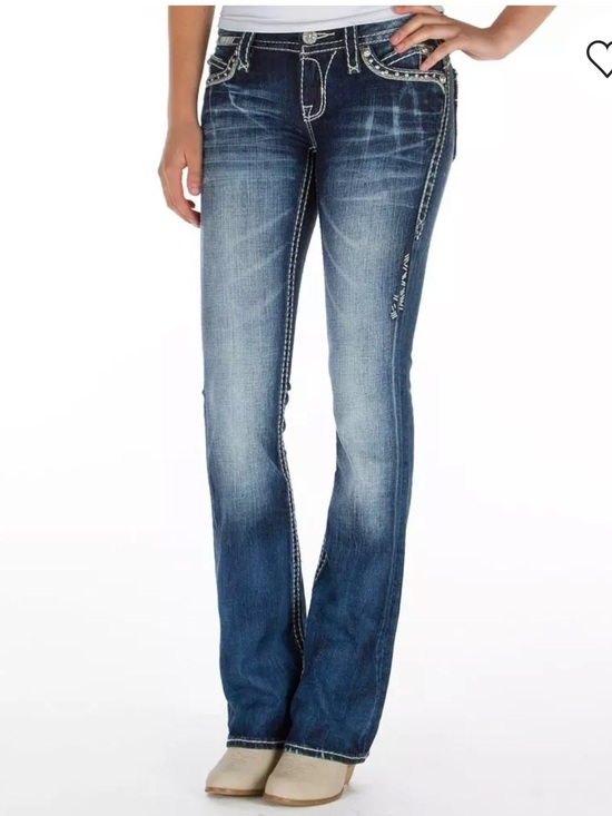Rock Revival Denim - Rock Revival Gloria Boot Jeans Blue 31 Y2K Western Distressed Denim Festival